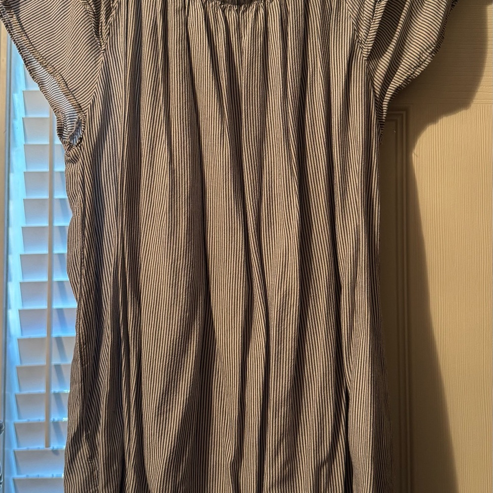 Terra & Sky Black and White Striped Blouse